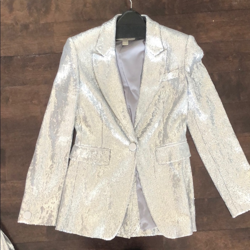 Rachel Zoe Fluid Sequin Blazer and Wide leg Pant.